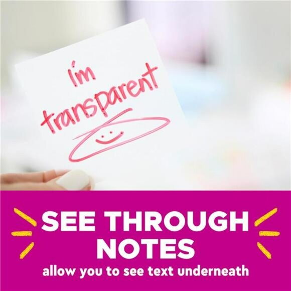 Transparent Sticky Notes 3x3 Colorful Writable Pads for School Office Study - Picture 4 of 8